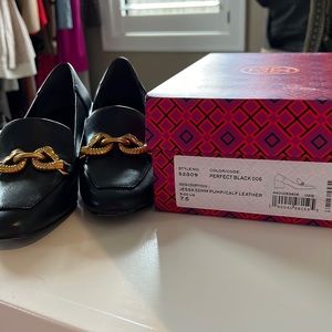 Tory Burch heeled loafers. Jessa 55mm pump in perfect black